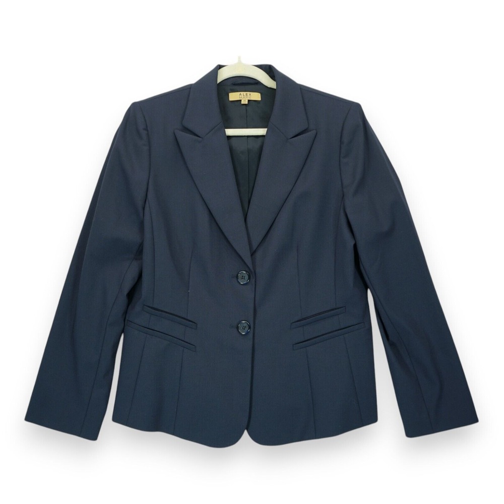 NWT Alex Marie Portofino Navy Blazer Women's 2-button Style Size 14 MSRP $169